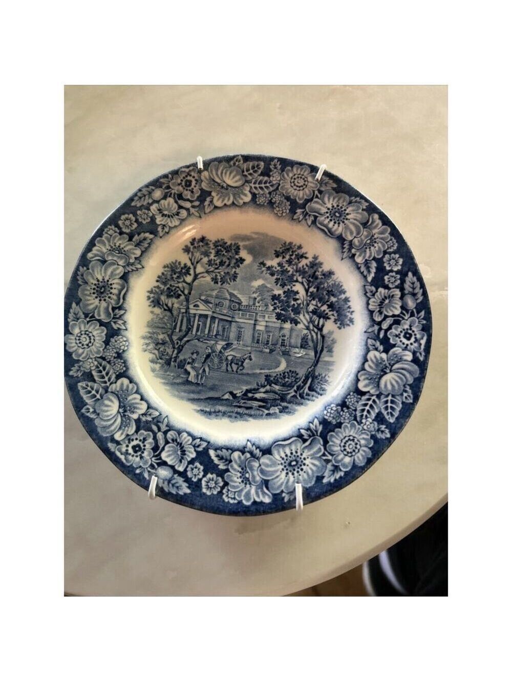 Liberty Blue Independence Hall Colonial Scene Staffordshire Ironstone Plate mini